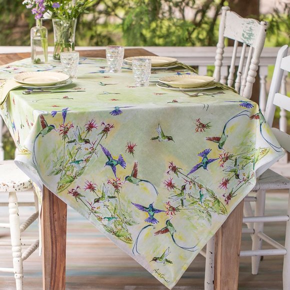 April Cornell Hummingbird Tablecloth 54x54 NWT - Picture 2 of 6